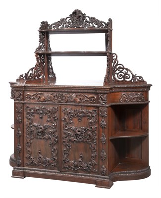 Lot 1254 - Renaissance Revival Carved Rosewood Sideboard...