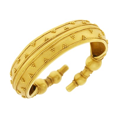Lot 141 - High Karat Gold Crossover Bangle Bracelet