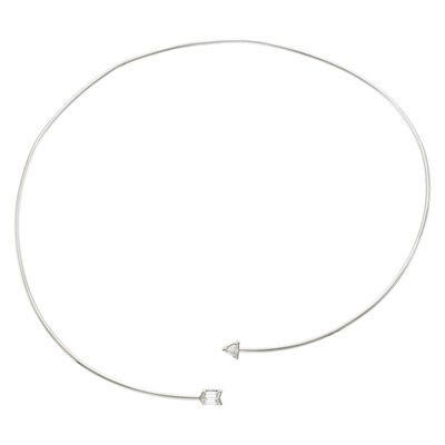 Lot 124 - Gucci Platinum and Diamond Arrow Torque Necklace