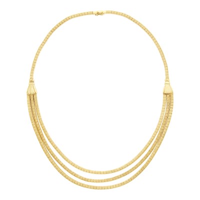Lot 102 - Triple Strand Gold Necklace