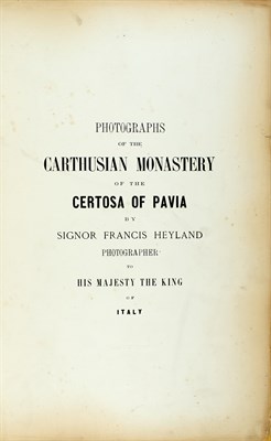 Lot 75 - HEYLAND, FRANCIS Photographs of the Carthusian...