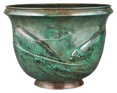 Lot 136 - A Japanese Patinated Bronze Jardiniere