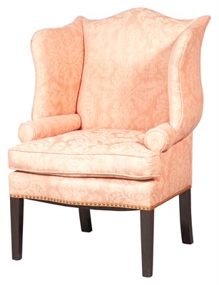 Lot 165 - George III Style Upholstered Wing Chair Height...