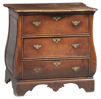 Lot 294 - Dutch Rococo Walnut Bombé Commode Height 32...
