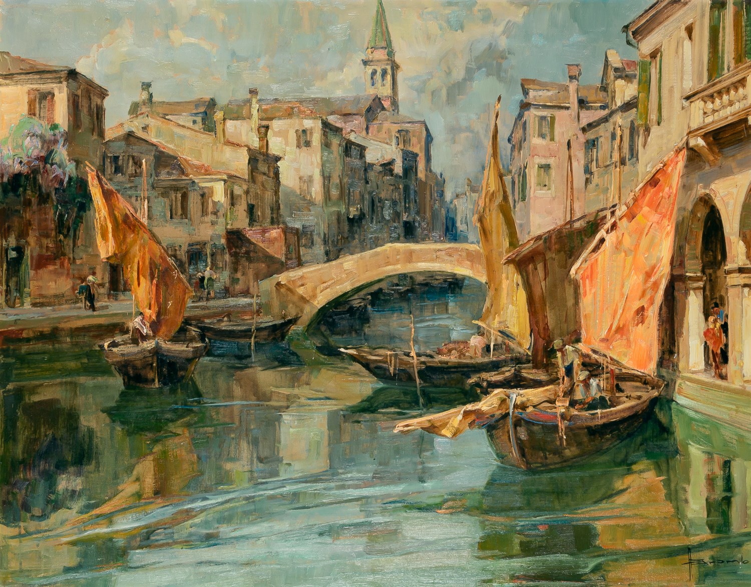 Lot 16 - Angelo Brombo Italian, 1893-1962 View of...