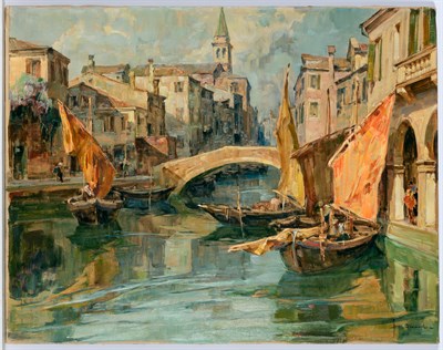 Lot 16 - Angelo Brombo Italian, 1893-1962 View of...