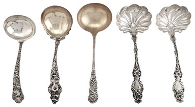 Lot 125 - Five American Sterling Silver Floral Decorated...