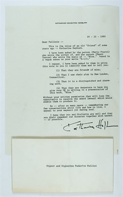 Lot 2079 - HEPBURN, KATHARINE Fine archive of letters and...