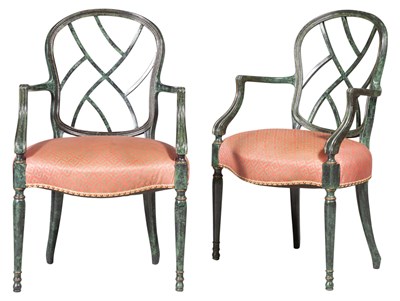Lot 151 - Set of Five George III Style Painted Dining...