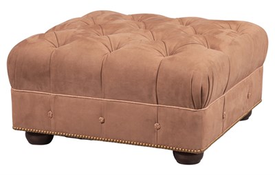 Lot 343 - Suede Tufted Ottoman Height 15 1/4 inches, 31...