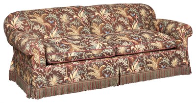 Lot 316 - Upholstered Sofa with Leaf Pattern Height 33...