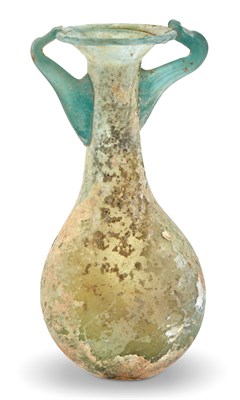 Lot 34 - Roman Green Glass Lentoid Amphoriskos