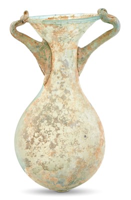 Lot 18 - Roman Green Glass Lentoid Bottle
