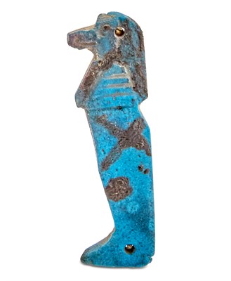 Lot 7 - Egyptian Faience Baboon-Headed Son of Horus Plaque