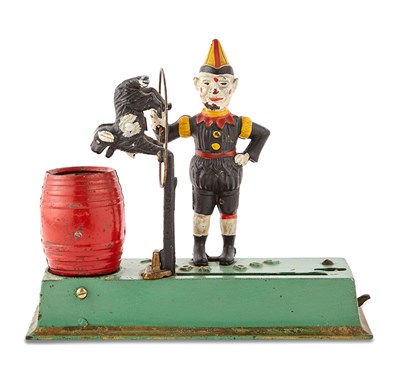 Lot 47 - Mechanical Bank Trick Dog. Cast iron painted...
