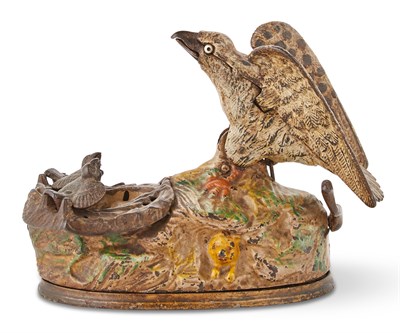 Lot 58 - Cast Iron Mechanical Bank Eagle and Eaglets....