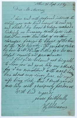 Lot 248 - SCHLIEMANN, HEINRICH Autograph letter signed...