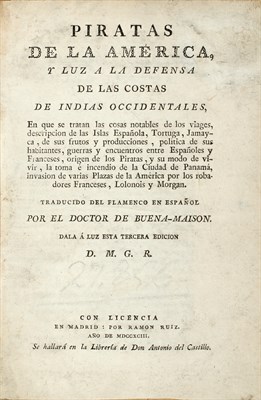 Lot 161 - EXQUEMELIN, ALEXANDRE OLIVIER Piratas de la...