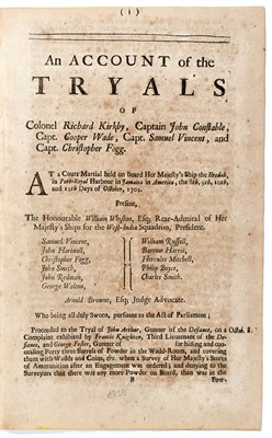 Lot 118 - [BENBOW MUTINY] An account of the arraignments...