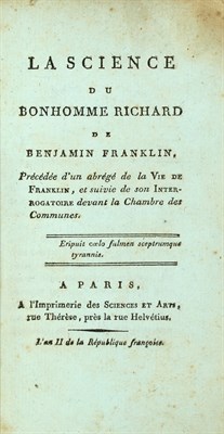 Lot 176 - FRANKLIN, BENJAMIN La Science du Bonhomme...