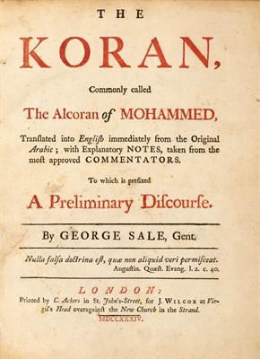 Lot 283 - SALE, GEORGE The Koran, Commonly Called The...