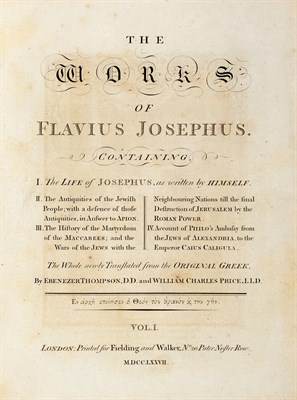 Lot 164 - [JOSEPHUS] The Works of Flavius Josephus....