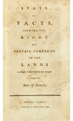 Lot 185 - [GEORGIA - YAZOO LAND FRAUD] State of Facts...