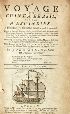 Lot 111 - ATKINS, JOHN A Voyage to Guinea, Brasil, and...