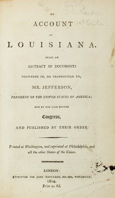 Lot 210 - [LOUISIANA] An Account of Louisiana. Being an...