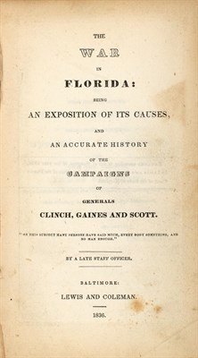 Lot 120 - [FLORIDA-POTTER, WOODBURNE] The War in Florida:...