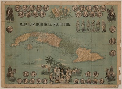 Lot 220 - [MAP-CUBA] MAUCCI, M. Mapa ilustrado de la...