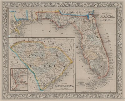 Lot 203 - [MAPS-FLORIDA] Group of five 19th century maps...
