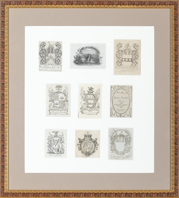 Lot 54 - [BOOKPLATES] An album of bookplates. A worn...