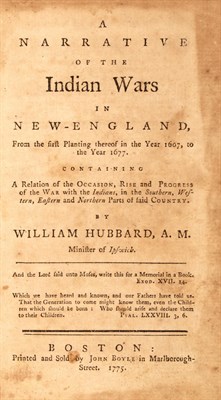 Lot 152 - HUBBARD, WILLIAM A Narrative of the Indian...