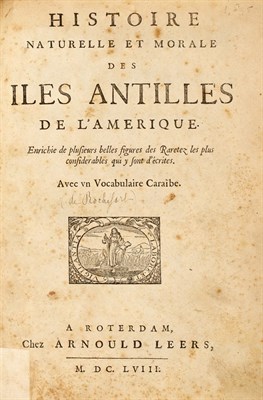 Lot 278 - [ROCHEFORT, CHARLES de] Histoire naturelle et...