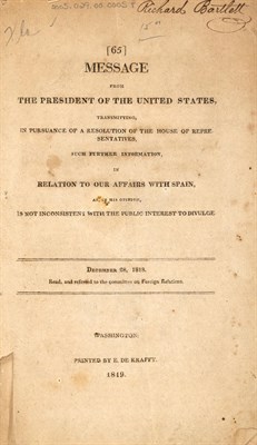 Lot 287 - [SEMINOLE WAR] [MONROE, JAMES]. Message from...