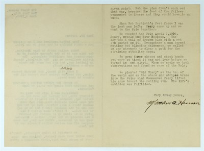 Lot 191 - HENSON, MATTHEW A. Typed letter signed. New...