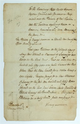 Lot 264 - [WEST FLORIDA] MORRISON, HENRY. Manuscript...