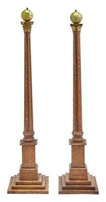 Lot 61 - An associated pair of George III style globe...