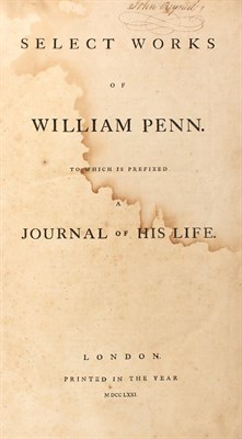 Lot 259 - PENN, WILLIAM Select Works of William Penn. To...