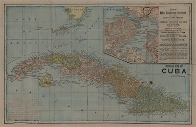 Lot 221 - [MAP-CUBA] Official Map of Cuba. Folding...
