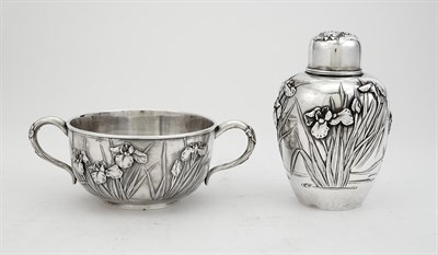 Lot 115 - Japanese Silver Tea Caddy and Sugar Bowl...