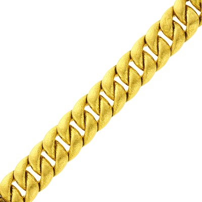 Lot 1191 - Wide Gold Curb Link Bracelet