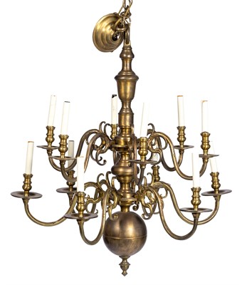 Lot 239 - Dutch Baroque Style Brass Two-Tiered...