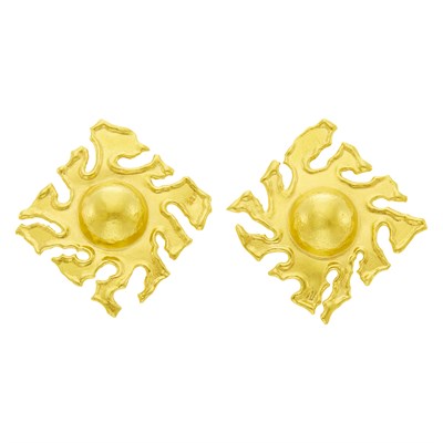 Lot 167 - Jean Mahie Pair of High Karat Gold Earclips