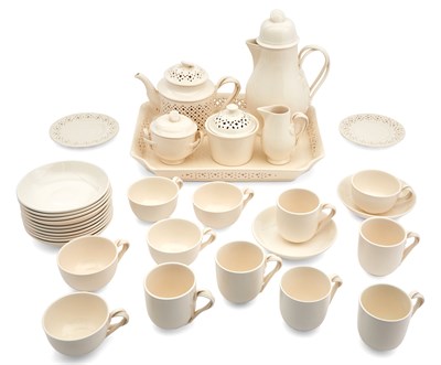 Lot 288 - Leeds Creamware Pottery Tea and Coffee Service...