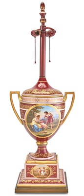 Lot 266 - Vienna Style Gilt and Hand-Painted Double...