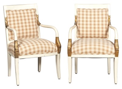 Lot 219 - Set of Four of Empire Style Painted and Gilt...