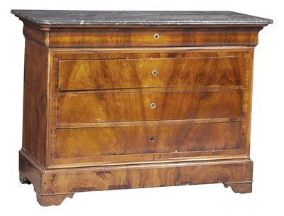 Lot 235 - Louis Philippe Marble Top Mahogany Chest of...