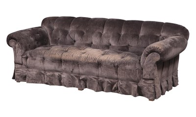 Lot 230 - Brown Tufted Upholstered Sofa Height 31 inches,...